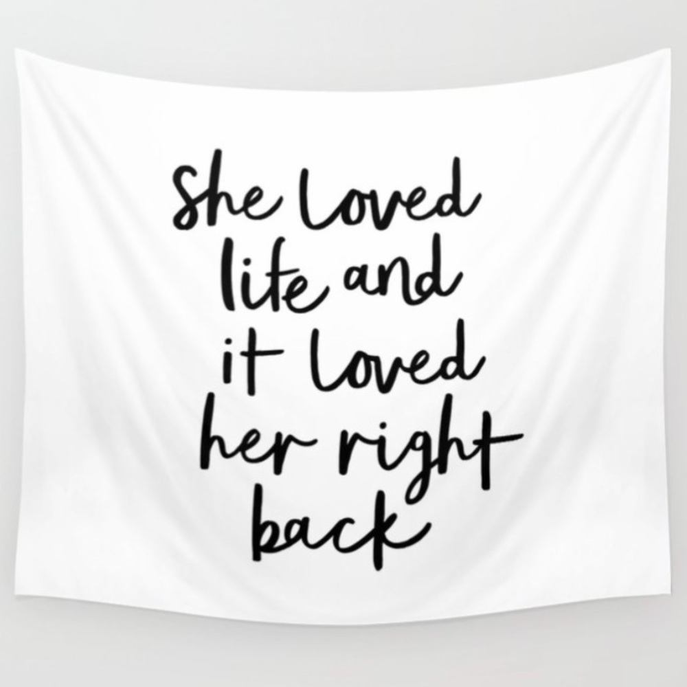 “She Loved Life” Wall Tapestry
